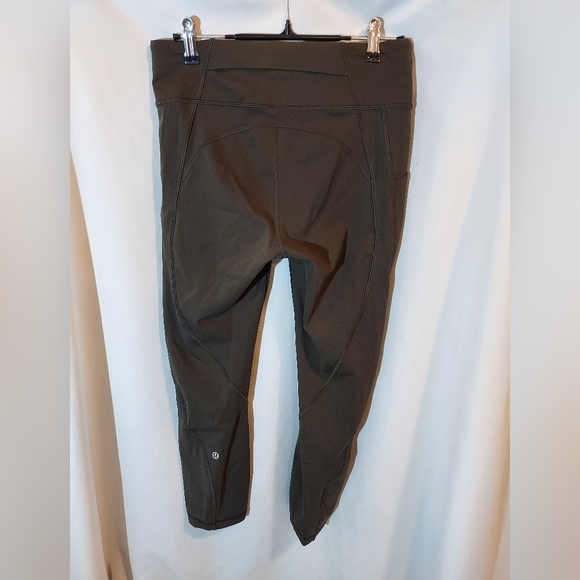 Lululemon Athletica Dark Olive Cropped Leggings - 8 - Picture 2 of 7